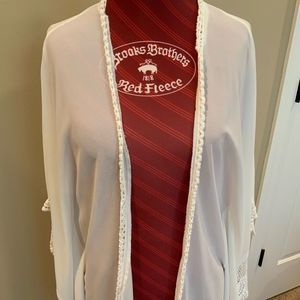 Crescent white swimwear cover-up size S